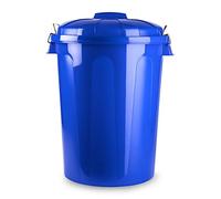 AC - Cubo de Basura con Asas metálicas 70L - Exterior e Interior - Cubo Reciclar - Cubo de almacenaje - Fabricado en plástico Resistente. - Ideal para el hogar, Trabajo, hostelería, etc. Color Azul