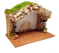 AC - Cueva para Figuras de Nacimiento de 8-12 cm - Fabricación en Corcho reciclable - Figura Decorativa Navidad. decoración Tradicional - 23 x 28,5 x 17 cm.