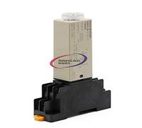 AC DC 110 V 220 V 24 V 12 V H3Y-2 Temporizador de retardo de tiempo mínimo DPDT con enchufe (24 V 3 min)