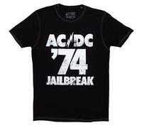 AC/DC 74 Jailbreak Band - Camiseta con logotipo, Negro, L