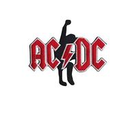 Ac Dc Acdc With Guitar Red Silver parche patch bordado con logotipo para planchar de hierro en apliques