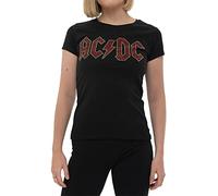 AC/DC - Camiseta Adornado para Mujer (S) (Negro)