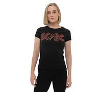 AC/DC - Camiseta Adornado para Mujer (XL) (Negro)