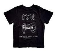AC/DC Camiseta del Niño About To Rock Band Logo Oficial Negro 12 Months To 5 Yrs Size 12 Months