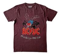 AC/DC Camiseta Fly On The Wall Tour oficial para hombre, color rojo granate, rojo (Maroon), M