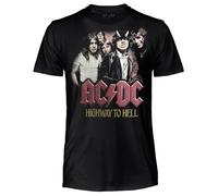 AC/DC Camiseta oficial de Highway to Hell. Camiseta unisex de algodón. Camiseta de rock de ajuste regular para adulto y niño