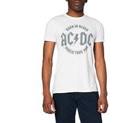 AC/DC Camiseta para Hombre Back In Black Tour Emblem, Blanco (White White), XL