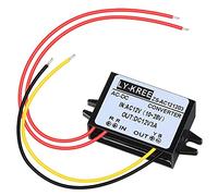 AC-DC Convertidor de Potencia AC 12V(10-28V) a DC 12V Convertidor de Voltaje Reducido Convertidor Reductor Impermeable IP68 Módulo Regulador de Voltaje para Pantalla Coche, 3A (1 Pieza)