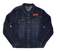 AC/DC Demin Chaqueta For Those About To Rock Band Logo Nuevo Oficial Azul Size M
