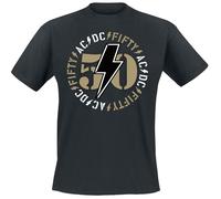 AC/Dc Fifty Bold Emblem Hombre Camiseta Negra Band-Merch, Bandas Nuevo Top