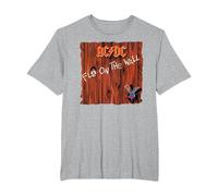 AC/DC Fly On The Wall Portada del Álbum Camiseta, Hombre Tallas Grandes, Gris Jaspeado, 2X Alto