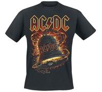 AC/DC Hells Bells Burning Hombre Camiseta Negro 100% algodón Regular
