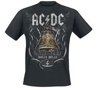 AC/DC Hells Bells Hombre Camiseta Negro M 100% algodón Vorne Bedruckt Regular