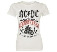 AC/DC Hells Bells Mujer Camiseta Blanco Roto 100% algodón Regular