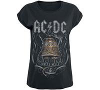 AC/DC Hells Bells Mujer Camiseta Negro XXL 100% algodón Ancho