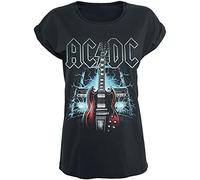 AC/DC High Voltage Guitar Mujer Camiseta Negro 100% algodón Ancho
