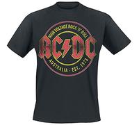 AC/DC High Voltage - Rock 'N' Roll - Australia EST. 1973 Hombre Camiseta Negro S