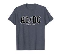 AC/DC - Historia del Logos 50 Años Camiseta, Hombre, Azul Jaspeado, L