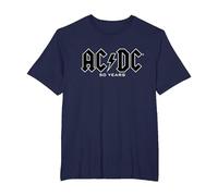 AC/DC - Historia del Logos 50 Años Camiseta, Hombre Tallas Grandes, Azul Marino, 5X Alto