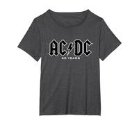 AC/DC - Historia del Logos 50 Años Camiseta, Mujer Tallas Grandes, Jaspeado Oscuro, 2XL Grande