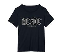 AC/DC - Historia del Logos 50 Años Camiseta, Mujer Tallas Grandes, Negro, 4XL Grande