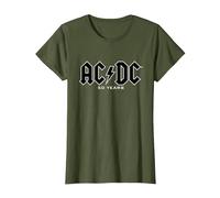 AC/DC - Historia del Logos 50 Años Camiseta, Mujer, Verde Oliva, XS