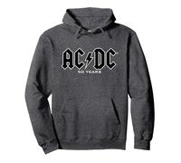 AC/DC - Historia del Logos 50 Años Sudadera con Capucha, Unisex para Adultos, Jaspeado Oscuro, XL