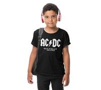 AC/DC Legend Icon Officiel imprimé T-Shirt pour Garcon Col RAS du COU Manches Courtes Coton Coupe régulière,Logo,Taille 14 ANS