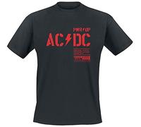 AC/DC PWR UP Hombre Camiseta Negro 3XL 100% algodón Regular
