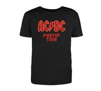 AC/DC - PWR UP Tour 2024 - Camiseta para fans, sostenible, duradera, resistente, Europa Tour 2024, impresión en la espalda con fechas de gira, algodón, negro (DE/NL/SE/PL, alfanumérico, S, Regular