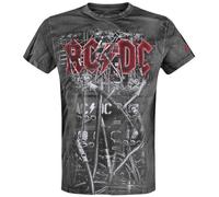 AC/DC PWR Wires Hombre Camiseta Gris 3XL 100% algodón Regular
