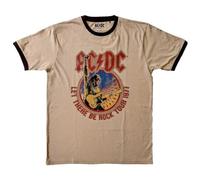 AC/DC Ringer Camiseta Let There Be Rock Tour '77 Oficial Unisex Sand S, arena, S