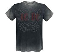 AC/DC Rock & Roll - Will Never Die Hombre Camiseta Gris Oscuro 3XL 100% algodón Regular