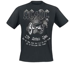 AC/DC We Salute You Hombre Camiseta Negro S 100% algodón Vorne Bedruckt, Hinten Bedruckt Regular