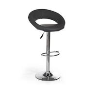 AC Design Furniture Conjunto de 2 Taburetes de Bar Cuero Sintético, Negro, 82-103 cm