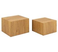 AC Design Furniture Dicte - Juego de 2 mesas de Centro cuadradas con Aspecto de Roble Salvaje, Mesa Auxiliar para salón, 58 x 40 x 58 cm y 50 x 33 x 50 cm