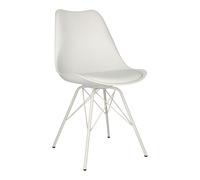 AC Design Furniture Emanuel Silla de Cuna de Piel de imitación, Blanco, L: 54 x W: 48.5 x H: 85.5 cm, Pack of 2 Unidades