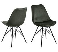 AC Design Furniture Emanuel Silla de Cuna de poliéster, Verde, L: 54 x W: 48.5 x H: 85.5 cm, Pack of 2 Unidades