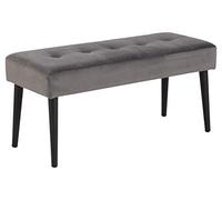 AC Design Furniture Gloria Banco, L: 95 x An.: 38 x H.: 45 cm, Gris Oscuro, Terciopelo/Metal, 1 pz