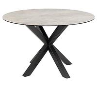 AC Design Furniture Heather - Mesa de Comedor Redonda para 4 Personas (119 x 75,5 cm), Color Gris