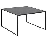 AC Design Furniture Ingelise - Mesa de Centro Rectangular con Aspecto de mármol Negro con Patas de Metal Negro, diseño Industrial, Muebles de mármol pequeños