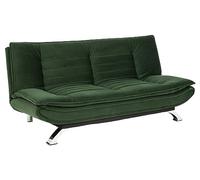 AC Design Furniture Jasper - Sofá Cama de 3 Posiciones, Moderno sin reposabrazos, tapizado de Terciopelo y Patas cromadas, 196 x 91 x 98 cm, Color Verde Bosque