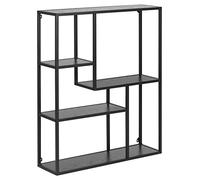 AC Design Furniture Jörn - Estantería asimétrica de Pared con 4 estantes, 91 x 75 x 20 cm, Color Negro y Negro