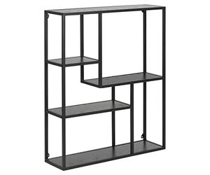 AC Design Furniture Jörn - Estantería asimétrica de Pared con 4 estantes, 91 x 75 x 20 cm, Color Negro y Negro