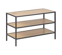 AC Design Furniture Jörn Mueble Zapatero con 2 Estantes, Aspecto Roble Silvestre y Metal Negro, Mueble Zapatero, Muebles de Entrada, Al: 50 x An: 77 x P: 35 cm