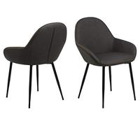 AC Design Furniture Julie Silla de Cuna de Poliuretano, Gris, L: 57.5 x W: 60 x H: 84 cm, Pack of 2 Unidades