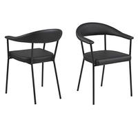 AC Design Furniture Lulu Silla, Color Negro, Metal, Ancho 56 cm x Alto 77,5 cm x Fondo 52,5 cm, 2 Piezas