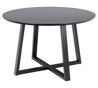 AC Design Furniture Malene - Mesa de Comedor Redonda para 4 Personas, 120 x 75 cm, con Chapa de Roble y Estructura Cruzada en Negro, Muebles de Comedor Todo en Negro