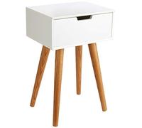 AC Design Furniture Muebles de Diseño Mesita de Noche Mariela, Madera, Blanco, 30 x 40 x 61,5 cm