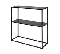 AC Design Furniture Nino - Mesa Consola Industrial de Metal Negro Con 1 Estante, Para Salón y Pasillo, 79,5 x 80,5 x 26 cm